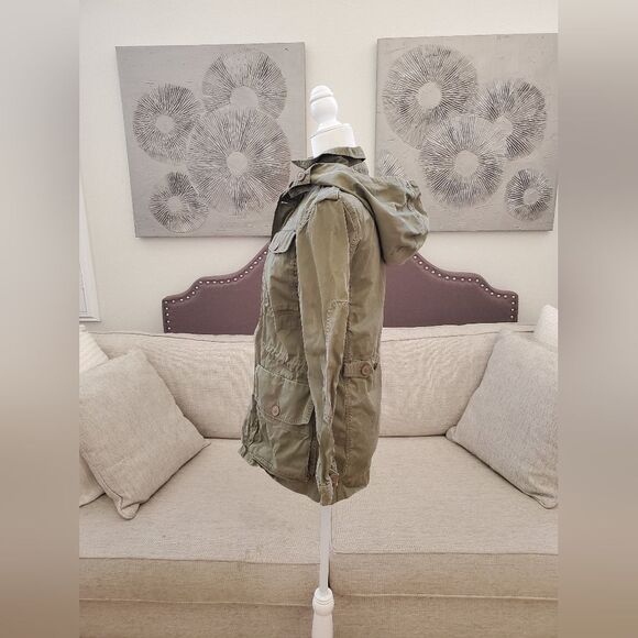 🦋 J. CREW 🦋 Military Fatigue Boyfriend Utility Hooded Jacket - [XS, Green] - Picture 8 of 16